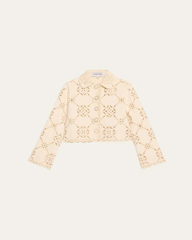 Adelaide Scalloped Eyelet-Embroidered Jacket